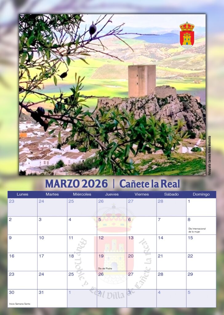 Calendario Cañete la Real marzo 2026