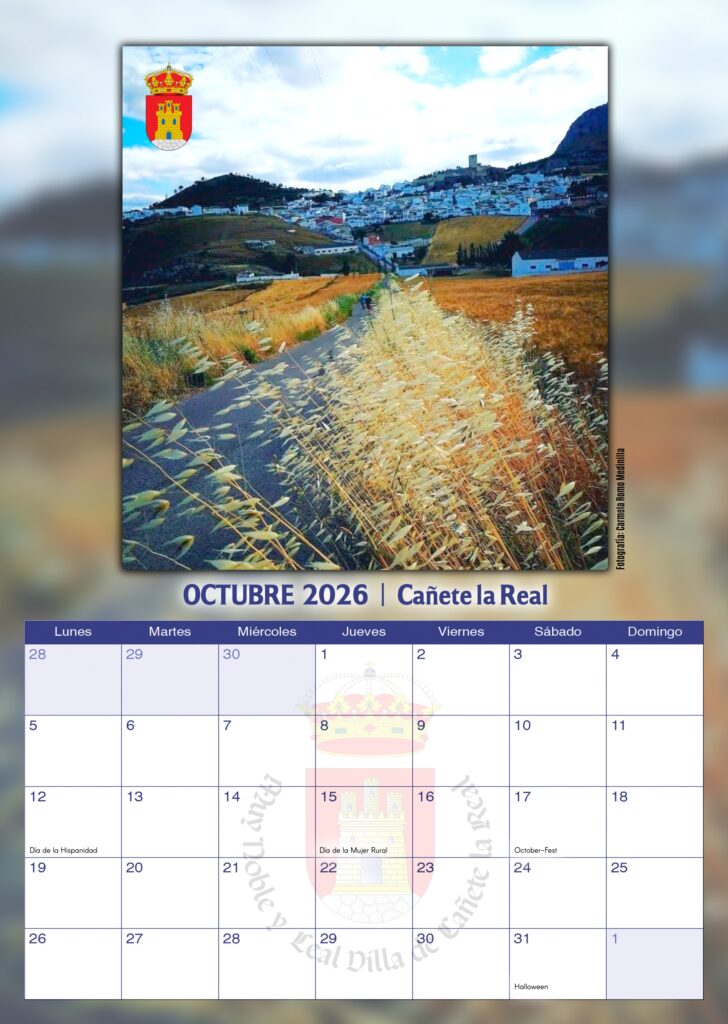 Calendario Cañete la Real octubre 2026